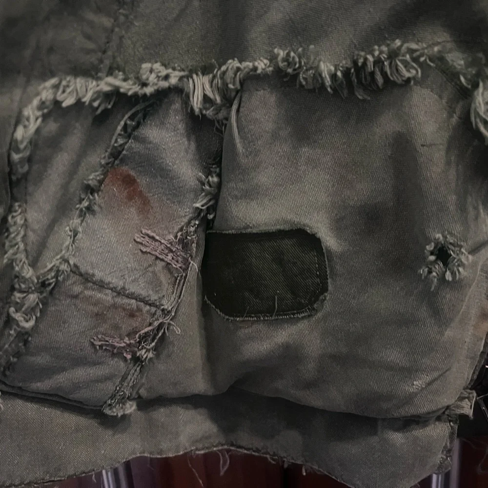 Men's Olive Patchwork Military Jacket